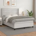 cadre de lit avec matelas Blanc 140x200cm Similicuir