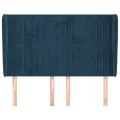 Tête de lit avec oreilles Bleu foncé 147x23x118/128 cm Velours