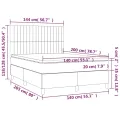 cadre de lit et matelas et LED Noir 140x200 cm Tissu
