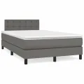 cadre de lit avec matelas gris 120x190 cm similicuir