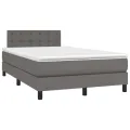 cadre de lit avec matelas gris 120x190 cm similicuir