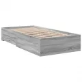 Cadre de lit et tiroirs sonoma gris 75x190cm bois d'ingénierie