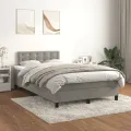 cadre de lit et matelas gris clair 120x190cm velours