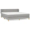 cadre de lit avec matelas Gris clair 160x200cm Tissu