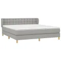 cadre de lit avec matelas Gris clair 160x200cm Tissu