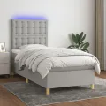 cadre de lit et matelas et LED Gris clair 80x200 cm