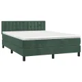 cadre de lit matelas et LED Vert foncé 140x200 cm