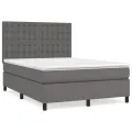 cadre de lit avec matelas Gris 140x200 cm Similicuir