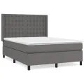 cadre de lit avec matelas Gris 140x200 cm Similicuir