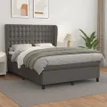 cadre de lit avec matelas Gris 140x190 cm Similicuir