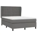 cadre de lit avec matelas Gris 140x190 cm Similicuir