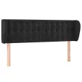 Tête de lit avec oreilles Noir 147x23x78/88 cm Velours
