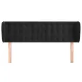 Tête de lit avec oreilles Noir 147x23x78/88 cm Velours