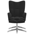 Chaise de relaxation avec repose-pied Noir Velours