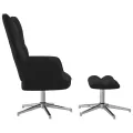 Chaise de relaxation avec repose-pied Noir Velours