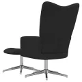 Chaise de relaxation avec repose-pied Noir Velours