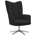 Chaise de relaxation avec repose-pied Noir Velours