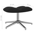 Chaise de relaxation avec repose-pied Noir Velours
