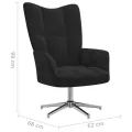 Chaise de relaxation avec repose-pied Noir Velours