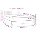 cadre de lit avec matelas Noir 140x200 cm Tissu