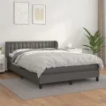 cadre de lit avec matelas Gris 140x190 cm Similicuir