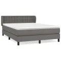 cadre de lit avec matelas Gris 140x190 cm Similicuir