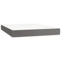 cadre de lit avec matelas Gris 140x190 cm Similicuir