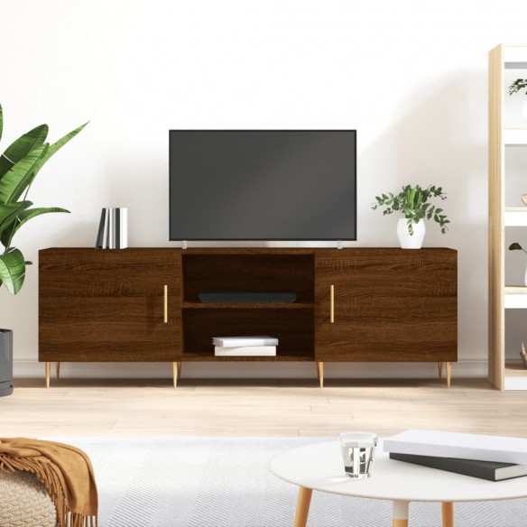 Meuble TV chêne marron 150x30x50 cm bois d'ingénierie