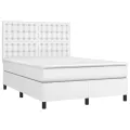 cadre de lit avec matelas Blanc 140x190cm Similicuir