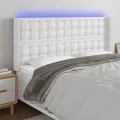 Tête de lit à LED Blanc 147x16x118/128 cm Similicuir
