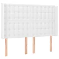 Tête de lit à LED Blanc 147x16x118/128 cm Similicuir