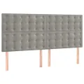 Cadre de lit avec tête de lit Gris clair 160x200 cm Velours