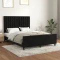 Cadre de lit avec tête de lit Noir 140x190 cm Velours