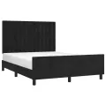 Cadre de lit avec tête de lit Noir 140x190 cm Velours