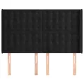 Tête de lit avec oreilles Noir 147x16x118/128 cm Velours