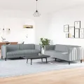 Ensemble de canapés 2 pcs gris clair tissu