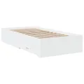 Cadre de lit avec tiroirs blanc 75x190 cm bois d'ingénierie