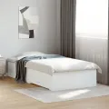 Cadre de lit avec tiroirs blanc 75x190 cm bois d'ingénierie