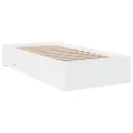 Cadre de lit avec tiroirs blanc 75x190 cm bois d'ingénierie