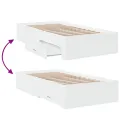 Cadre de lit avec tiroirs blanc 75x190 cm bois d'ingénierie