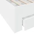 Cadre de lit avec tiroirs blanc 75x190 cm bois d'ingénierie