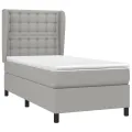 cadre de lit avec matelas Gris clair 80x200 cm Tissu