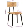 Chaises à dîner 2 pcs 44x40x80 cm Bois de manguier solide