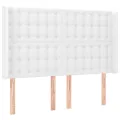 Tête de lit avec oreilles Blanc 147x16x118/128 cm Similicuir