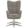 Chaise de relaxation avec repose-pied Gris clair Velours