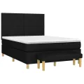 cadre de lit avec matelas Noir 140x200 cm Tissu