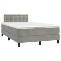 cadre de lit avec matelas LED gris clair 120x190 cm