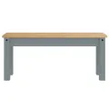 Banc à manger Panama gris 105x30x45 cm bois massif de pin