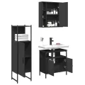 Ensemble d'armoires salle de bain 3 pcs noir bois d'ingénierie