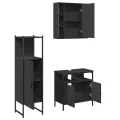 Ensemble d'armoires salle de bain 3 pcs noir bois d'ingénierie
